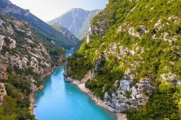 Verdon Gorge, Provence, France. View on the river Verdon from the top of the verdon Gorges. France