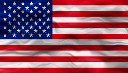 Naklejka premium American flag of United States of America- waving flag