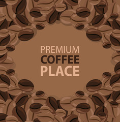 Coffee banner. Premium coffee place. Vector.