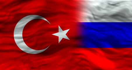 Flag of Turkey and Russia