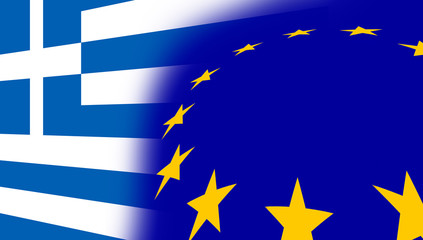 Flag of Greece and European Union