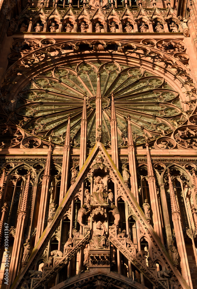 Wall mural strasbourg cathedral or the cathedral of our lady of strasbourg in strasbourg, france.