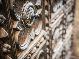 old doors close up view within the historical streets of France