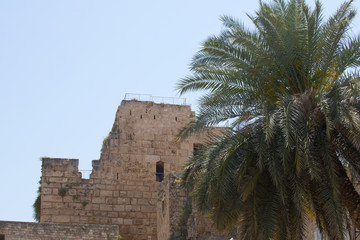 Fototapeta na wymiar View of the keep of Byblos Castle. Byblos, Lebanon - June, 2019