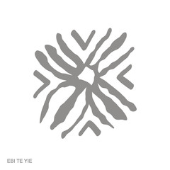 Vector monochrome icon with Adinkra symbol Ebi Te Yie