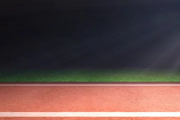 Gordijnen Renbaan met groen gras en licht © Leo Lintang