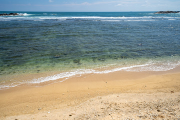 Fototapeta na wymiar Beach in Galle Sri Lanka along the Indian Ocean