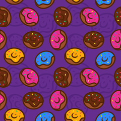 Fototapeta na wymiar fast food donut pattern seamless 