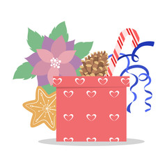 Cute gift box with ribbon and bow