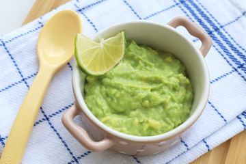 Bowl with tasty guacamole