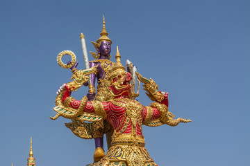 Fine Arts Statue Thai culture has a unique and colorful style in Bangkok of Thailand
