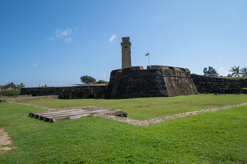 Courtyard of the clocktower at Galle Fort Sri Lanka