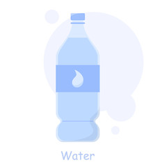 Fresh clean water in plastic blue bottle. Healthy lifestyle idea