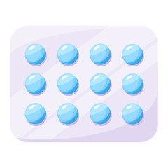 Medication concept, pharmacy drug. Medicine pill in blister for disease