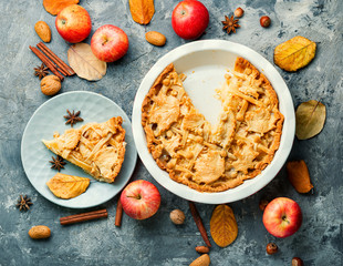 Homemade autumn pie.