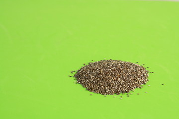 superfood chia seeds on colorful background