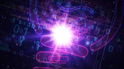 Obraz premium New idea concept with bulb symbol futuristic illustration