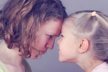 Head to head children, reconciliation of sisters.