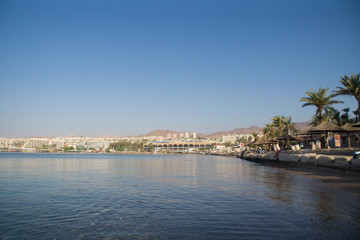Fototapeta na wymiar View over Eilat from the Red Sea, Israel