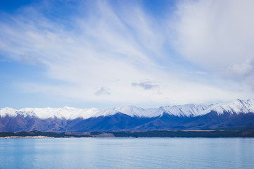 Fototapeta na wymiar Lake Pukaki and mountain view, New Zealand