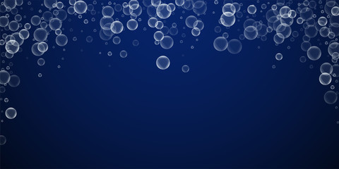 Random soap bubbles abstract background. Blowing b