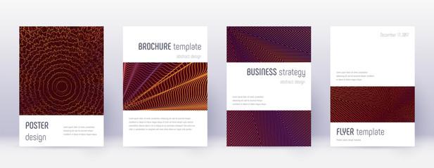 Minimalistic brochure design template set. Orange 