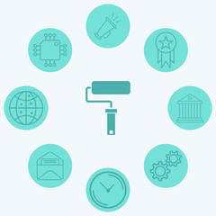 Paint roller vector icon sign symbol