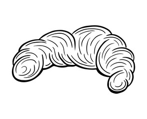 croissant hand drawn engraved sketch drawing vector