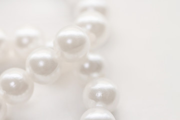 Pearl beads string jewelry isolated white background