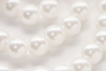 Pearl beads string nacrous jewelry isolated white background