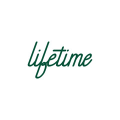 Lifetime handwriting, logo, monoline, calligraphic, Vector