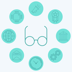 Optic glasses vector icon sign symbol