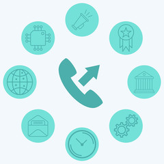 Outgoing call vector icon sign symbol