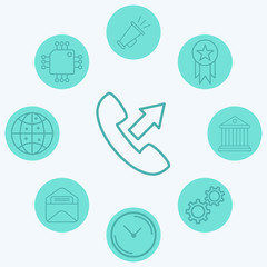 Outgoing call vector icon sign symbol