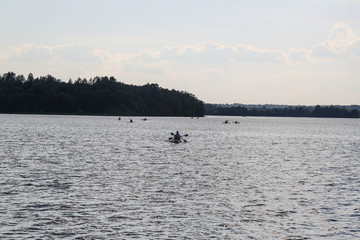 kayaks in the lake