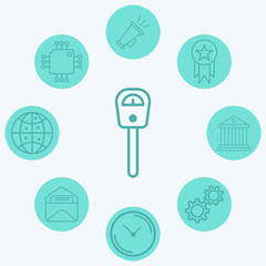 Parking meter vector icon sign symbol