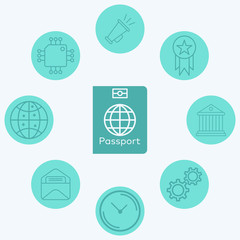 Passport vector icon sign symbol