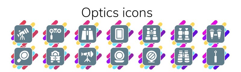 optics icon set