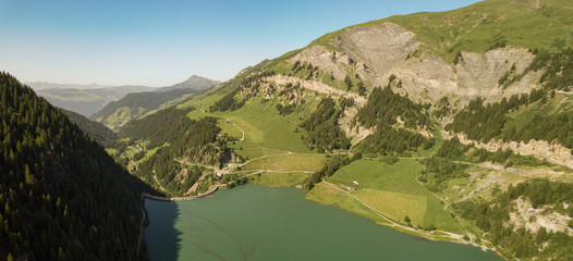 Roselend dam for hydroelectric power in Savoie