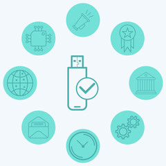 Pendrive vector icon sign symbol