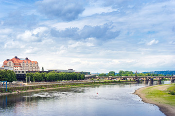 DRESDEN, GERMANY - July 23, 2017: street view of downtown Dresden, Germany