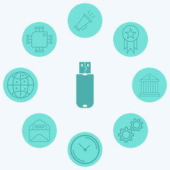 Pendrive vector icon sign symbol