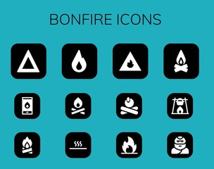 Modern Simple Set of bonfire Vector filled Icons