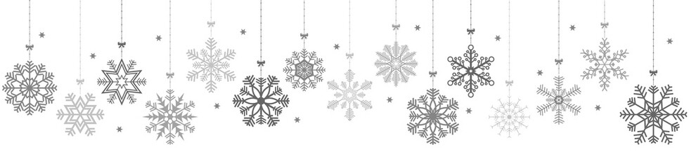 hanging snow stars banner for christmas greetings time