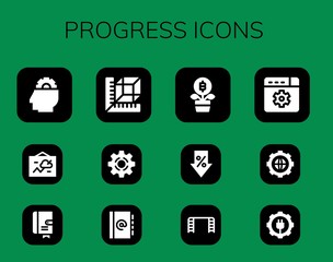 Modern Simple Set of progress Vector filled Icons