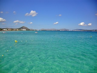 sea and blue sky in mallorca spain