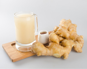 Ginger tea or Ginger tea with haney on background new.