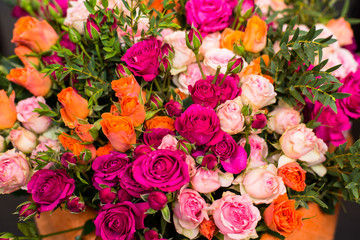 bouquet of rose flowers, background, texture