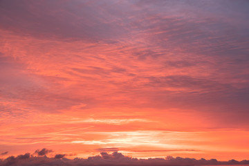 Fototapeta na wymiar Dramatic sunset sky with stormy clouds nature background