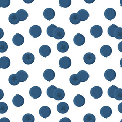 Blueberries seamless pattern. Vector background. 